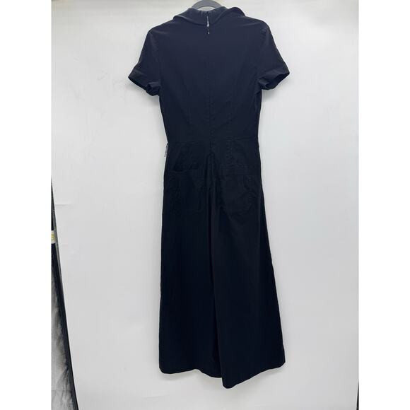 Maeve by Anthropologie The Colette Wrap Jumpsuit Sz 6 Black Wide Leg *No Belt - Picture 5 of 16